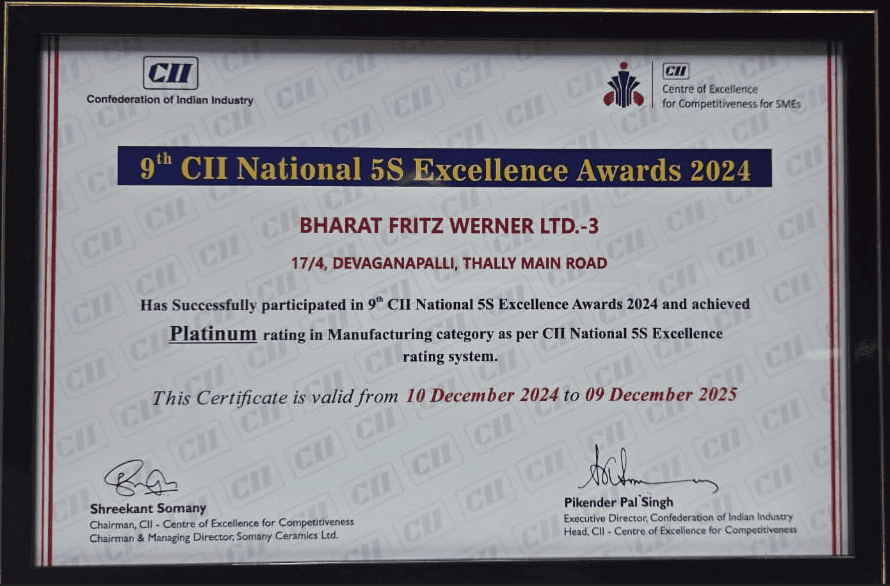 9th CII National 5S Excellence Award 2024